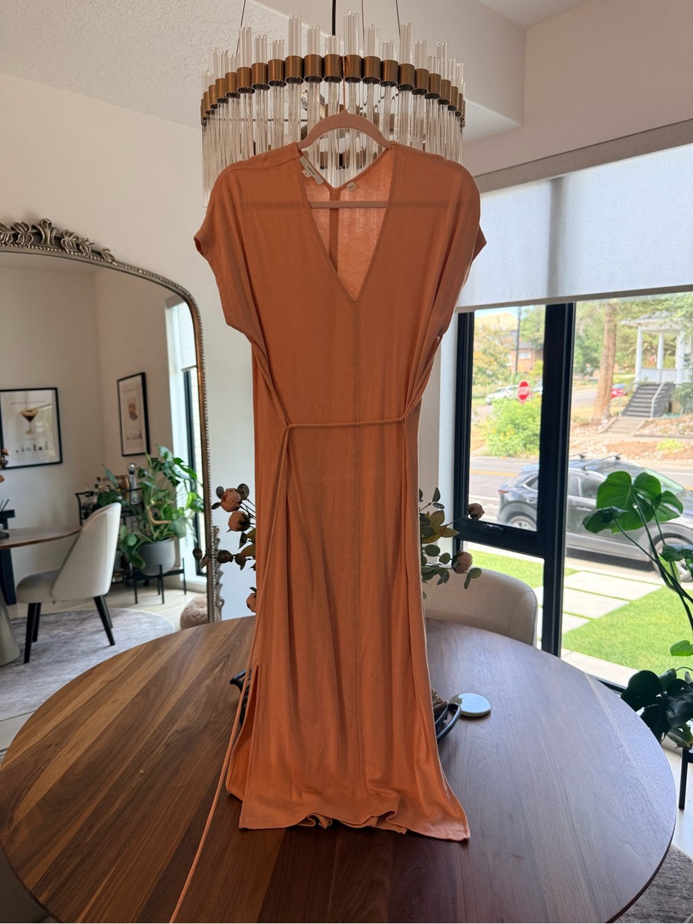 Vince pink/peach V-Neck Maxi Dress